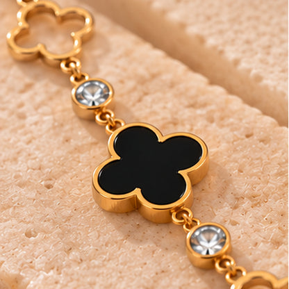 Bracelet Nélya – Trèfles Dorés