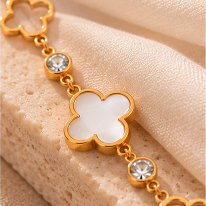 Bracelet Nélya – Trèfles Dorés