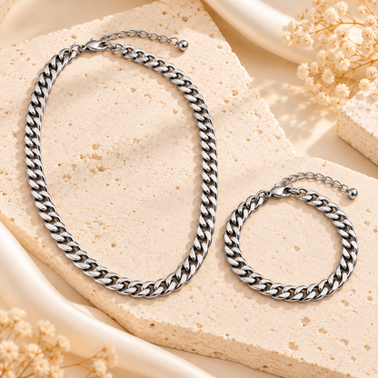 Ensemble Nohan — Collier & Bracelet Maille Cubaine