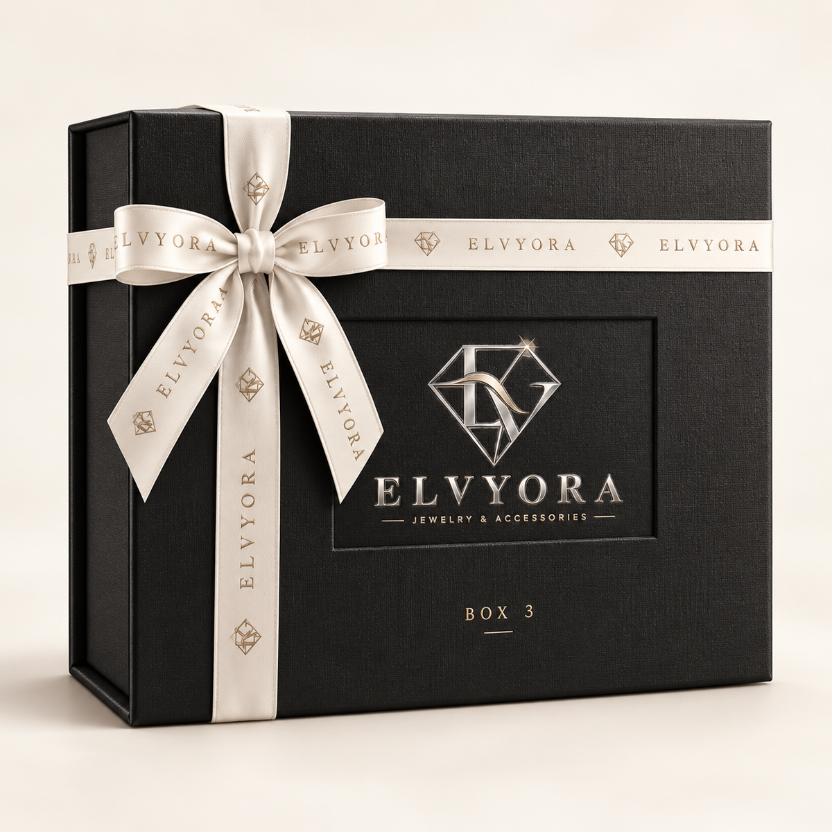 Coffret ELVYORA BOX 3, logo Elvyora et ruban satin — visuel de présentation