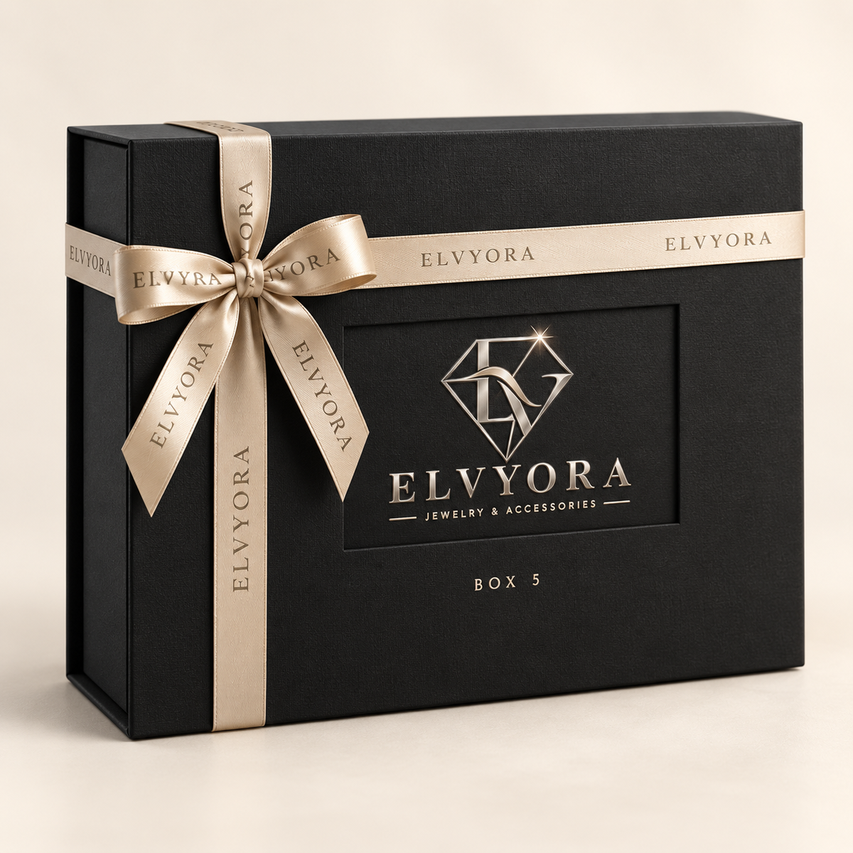 Coffret ELVYORA BOX 5, logo Elvyora et ruban satin — visuel de présentation