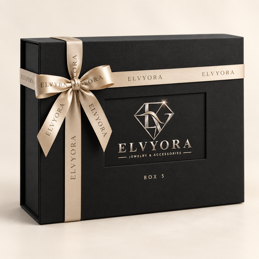 Coffret ELVYORA BOX 5, logo Elvyora et ruban satin — visuel de présentation