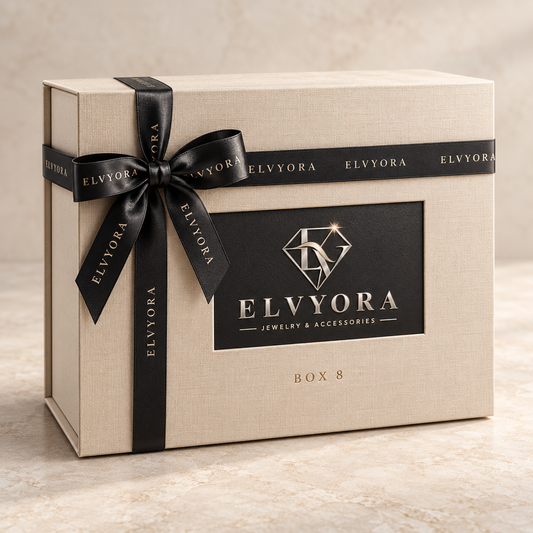 Coffret ELVYORA BOX 8, logo Elvyora et ruban satin — visuel de présentation