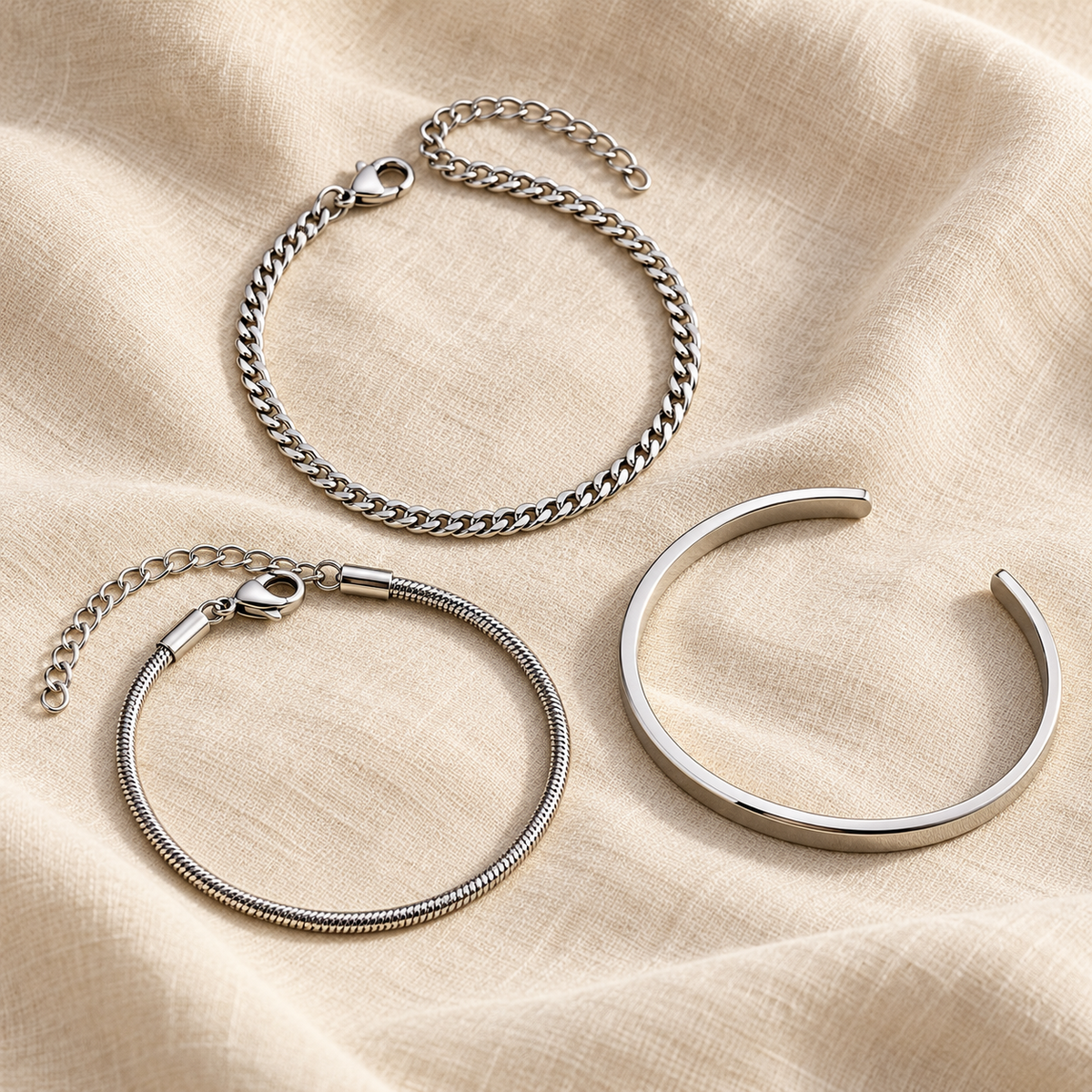 Les trois bracelets Soren séparés